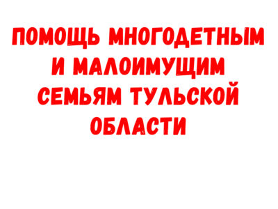 Помощь многодетным и малоимущим семьям Тульской области