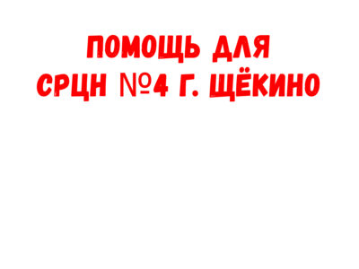 Помощь для СРЦН №4 г. Щёкино