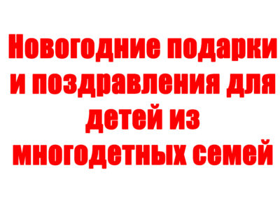 Новый год для многодетных и малоимущих семей
